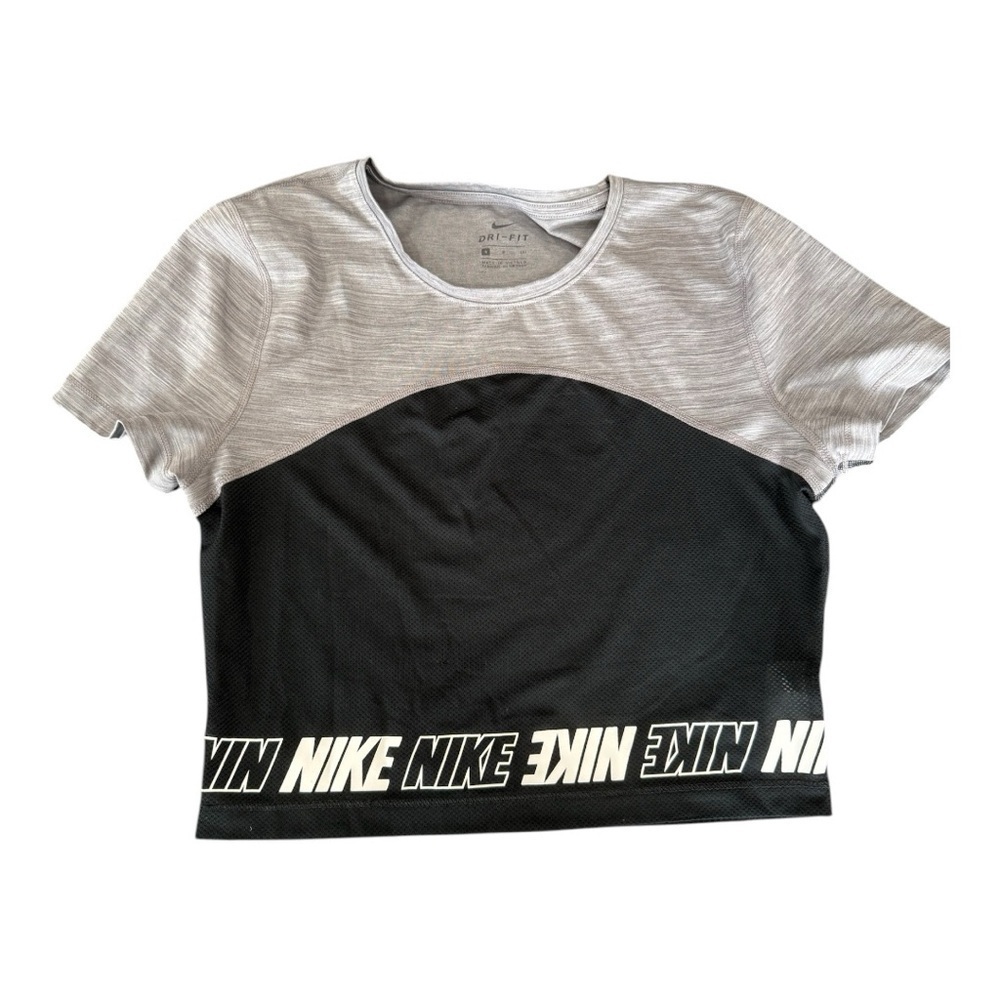 Nike Women's Gray and Black Top